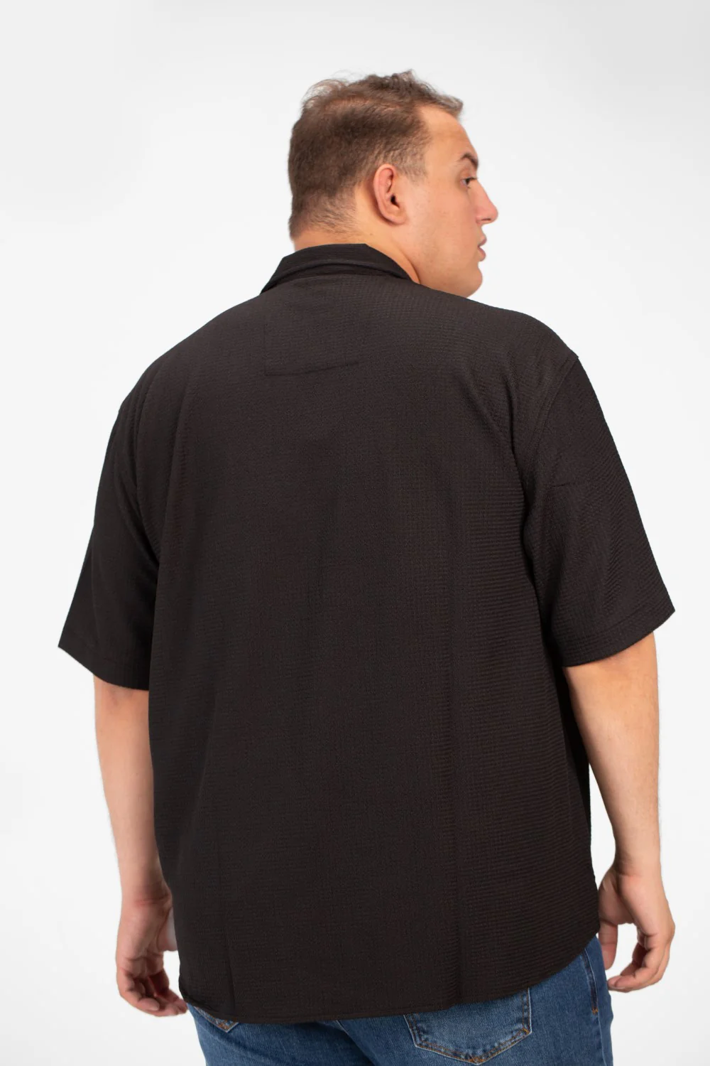 Men's Big Size Basic Short Sleeves Shirt With Collar And Front Pocket - Image 6