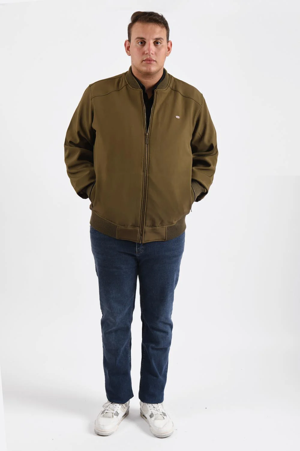 Men's Big Size Casual Basic Full Zipper Hooded Waterproof Jacket - Image 7