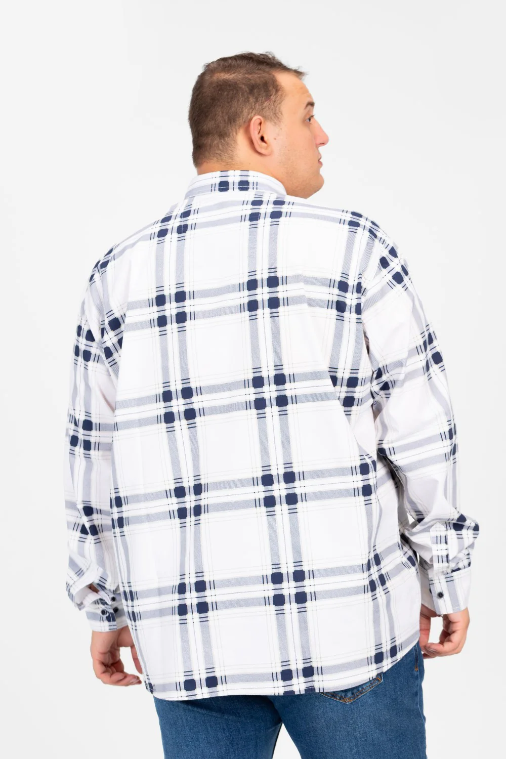 Men's Big Size check Long Sleeved Shirt - Image 10