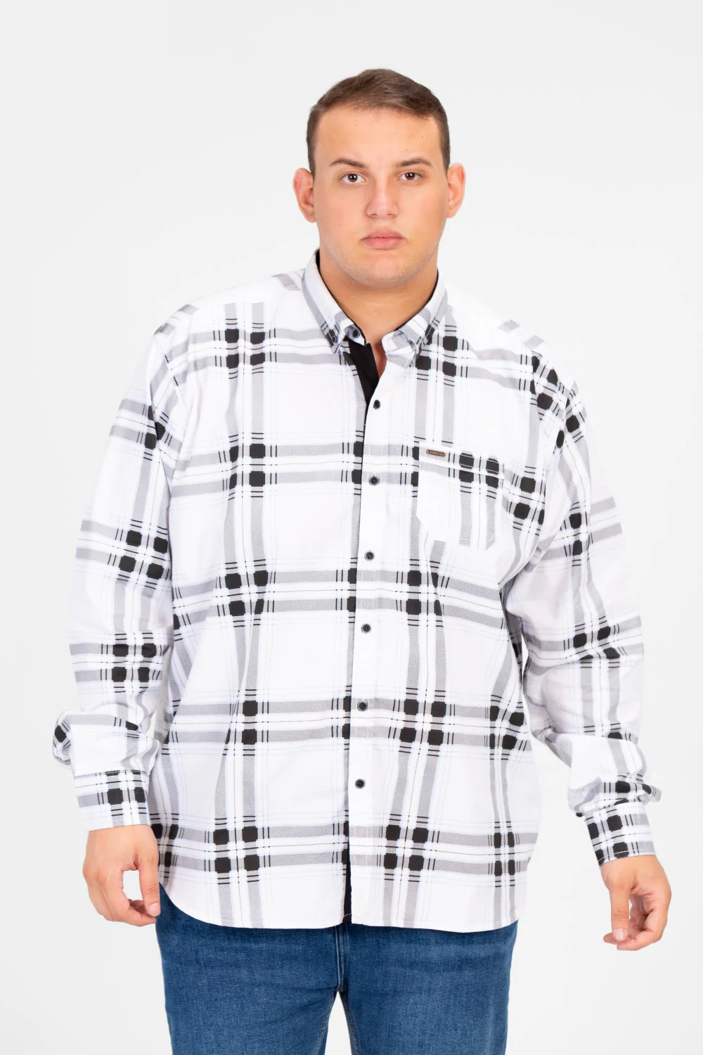 Men's Big Size check Long Sleeved Shirt - Image 5