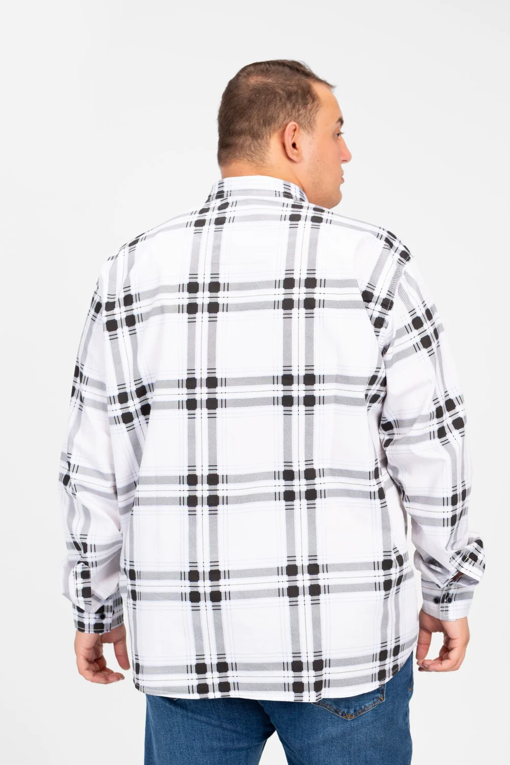 Men's Big Size check Long Sleeved Shirt - Image 6