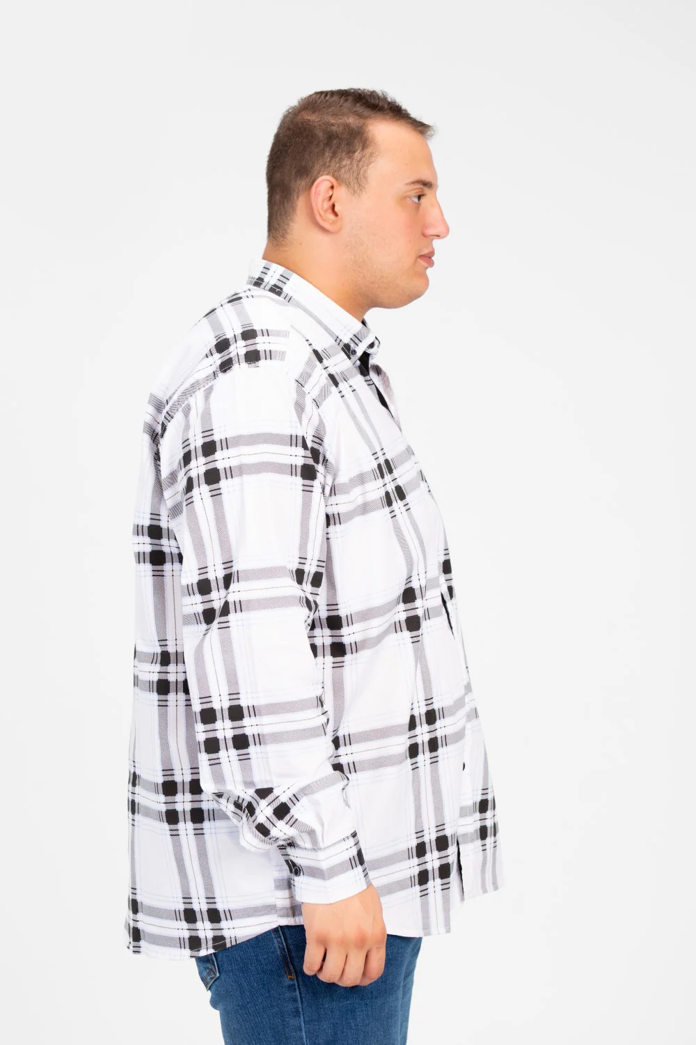 Men's Big Size check Long Sleeved Shirt - Image 7