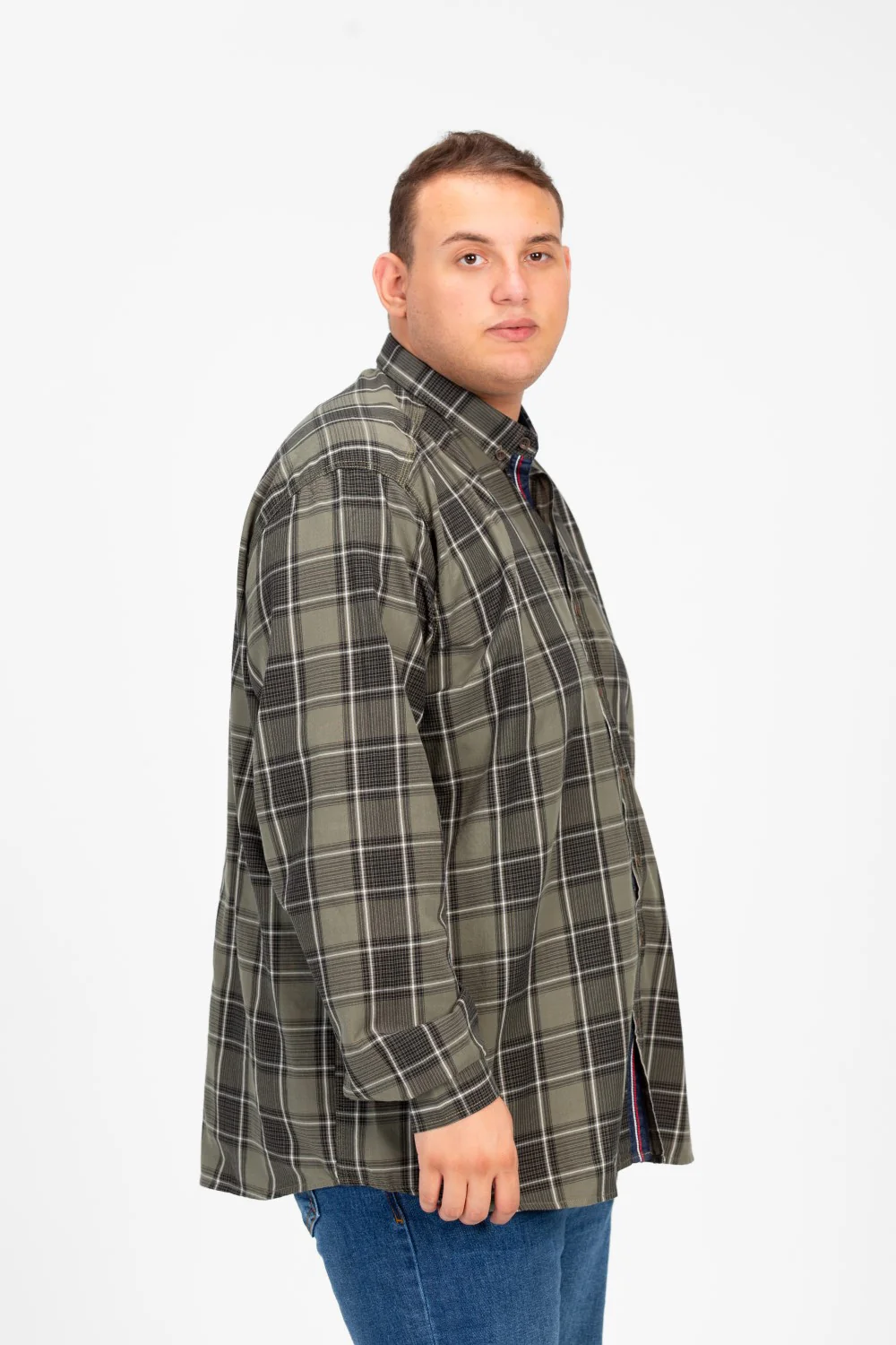 Men's Big Size Check Long Sleeves Shirt - Image 11