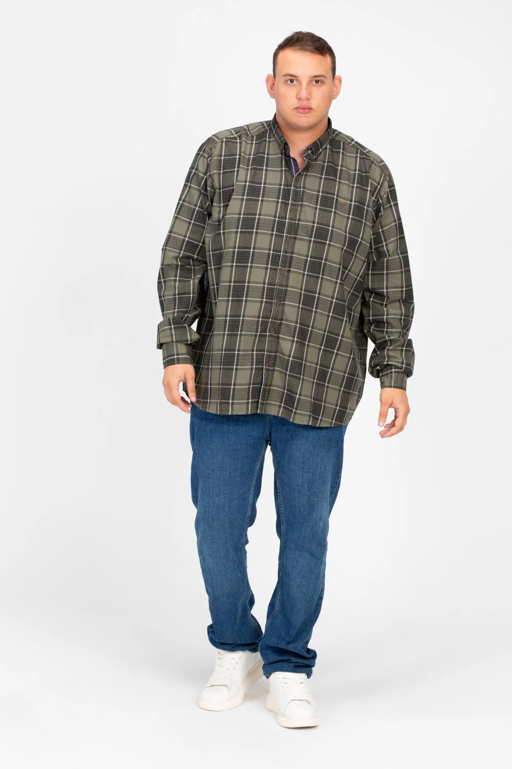 Men's Big Size Check Long Sleeves Shirt - Image 12