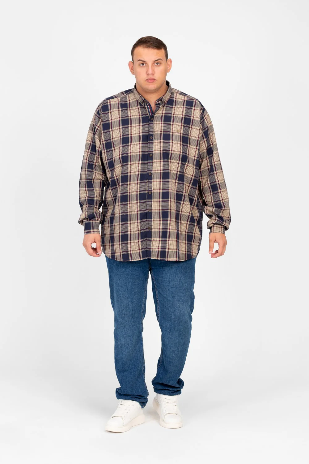 Men's Big Size Check Long Sleeves Shirt - Image 4