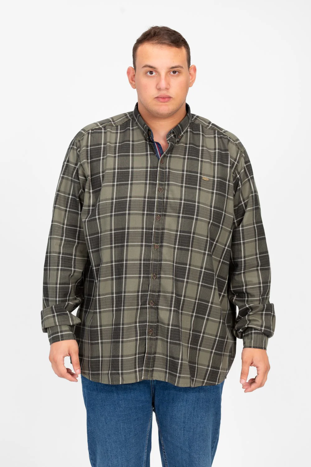 Men's Big Size Check Long Sleeves Shirt - Image 9
