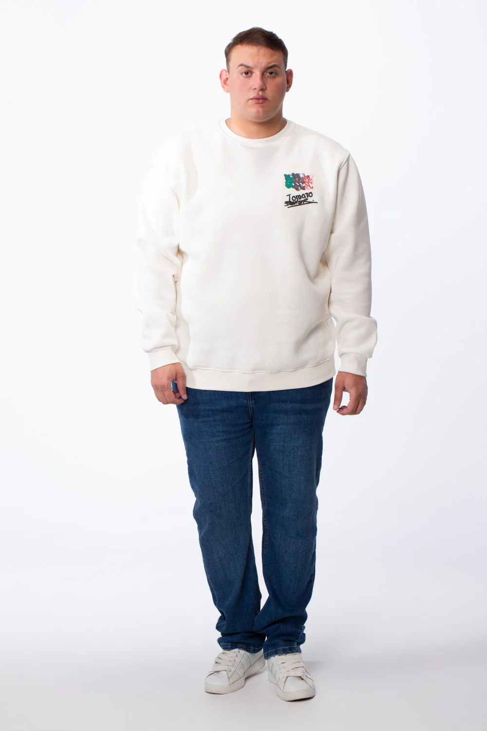 Men's Big Size Tomato Store Crewneck Bear Graphic Back Print Melton Fabric Long Sleeves Comfort Tailored Sweatshirt - Image 11