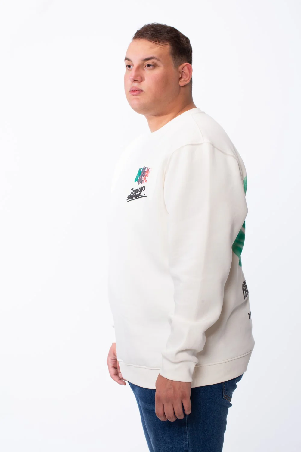 Men's Big Size Tomato Store Crewneck Bear Graphic Back Print Melton Fabric Long Sleeves Comfort Tailored Sweatshirt - Image 12