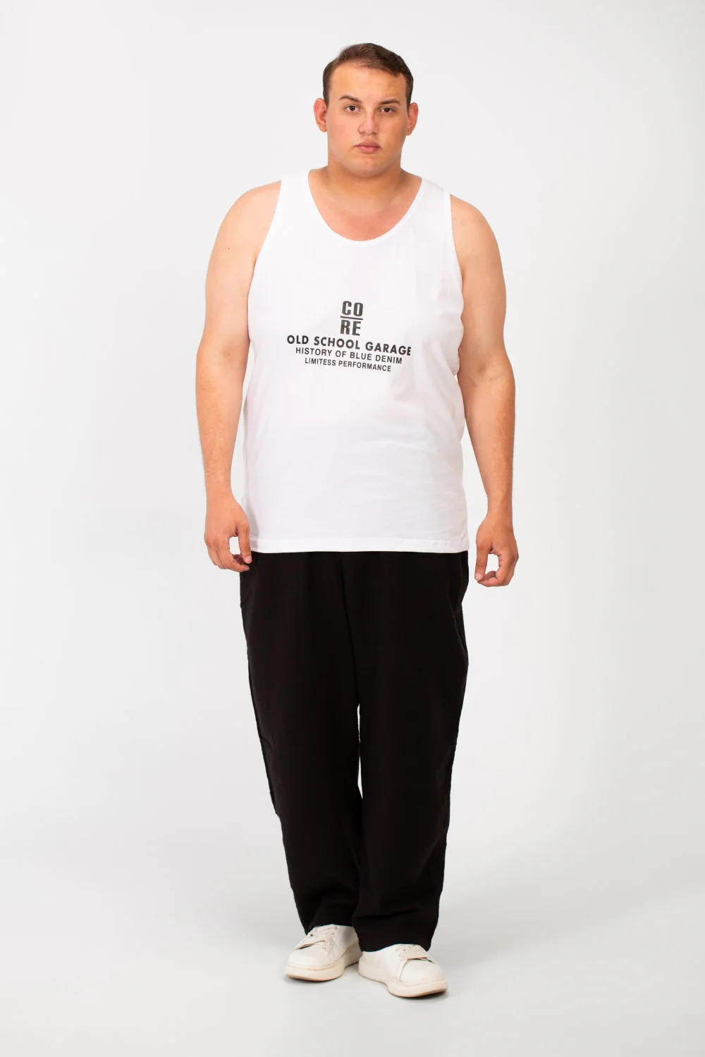 Men's Big Size Cut T-shirt With A Wide Collar And A Front Text Print - Image 12