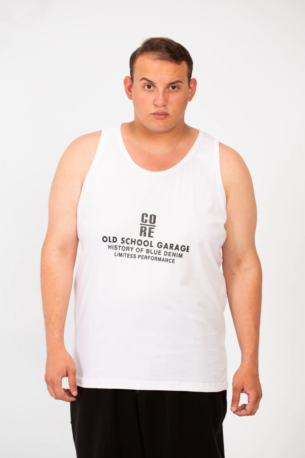 Men's Big Size Cut T-shirt With A Wide Collar And A Front Text Print - Image 9