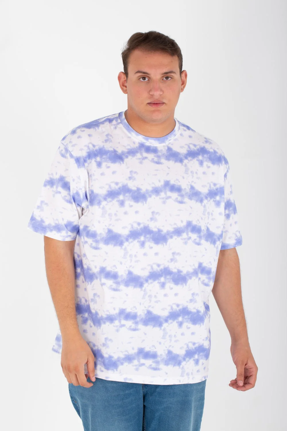 Mens Big Size Full Print T-shirt With Over Size Cut Half Sleeves - Image 3
