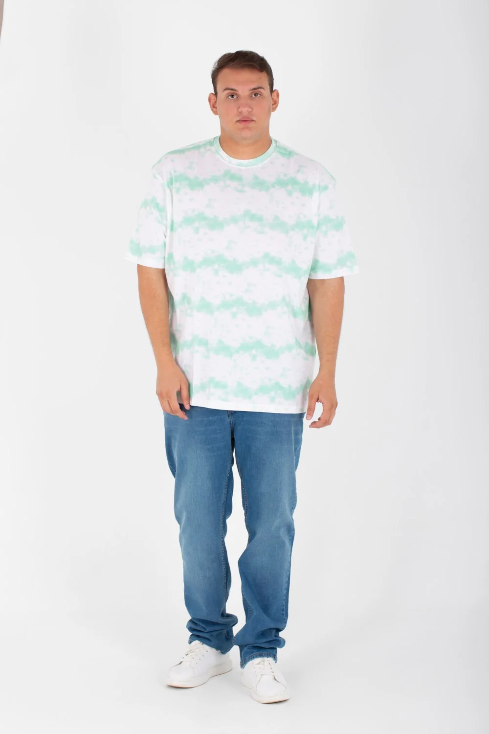 Mens Big Size Full Print T-shirt With Over Size Cut Half Sleeves - Image 4