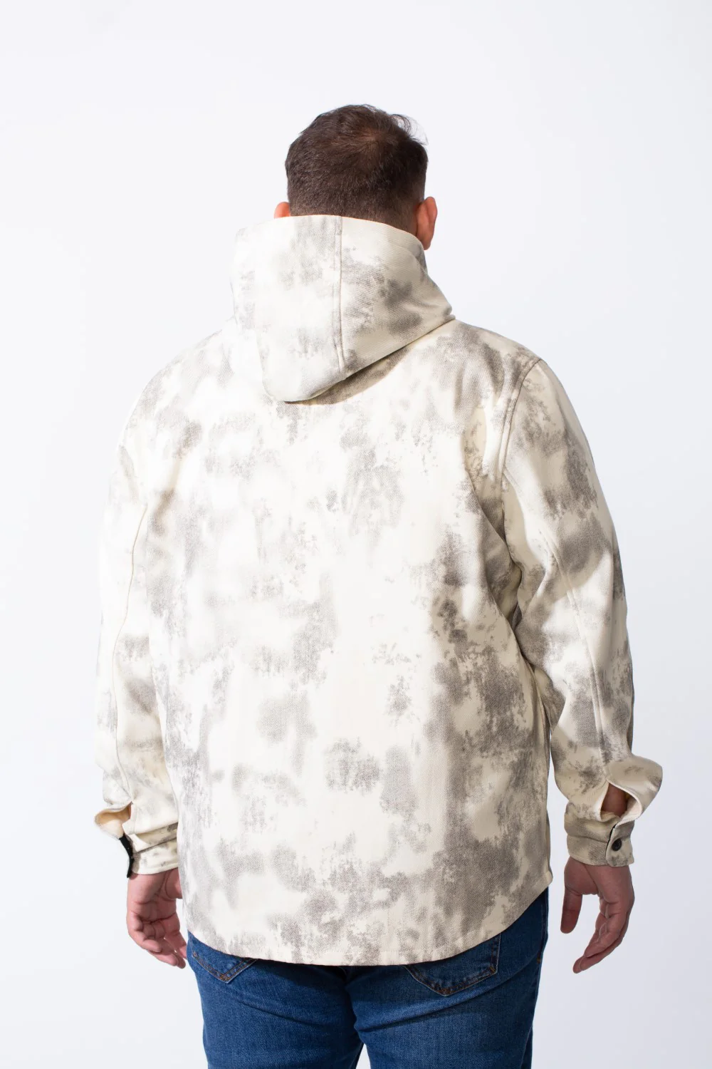 Men's Big Size Full Zip All Over Acid Wash Tie Dye Pattern Side Pockets Hooded Moder0n Streetwear Look Tomato Store Jacket - Image 6