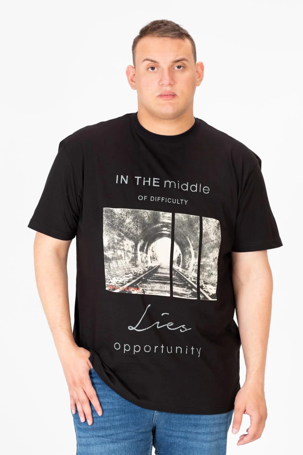 Men's Big size Graphic Print Round Neck T-Shirt