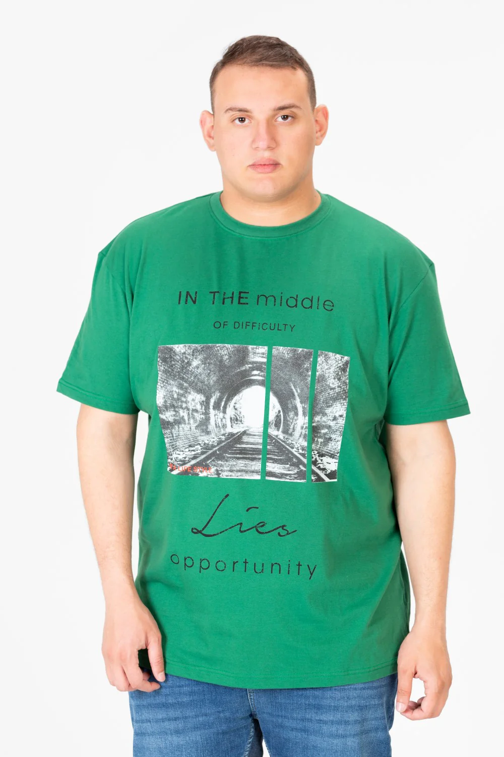 Men's Big size Graphic Print Round Neck T-Shirt - Image 5