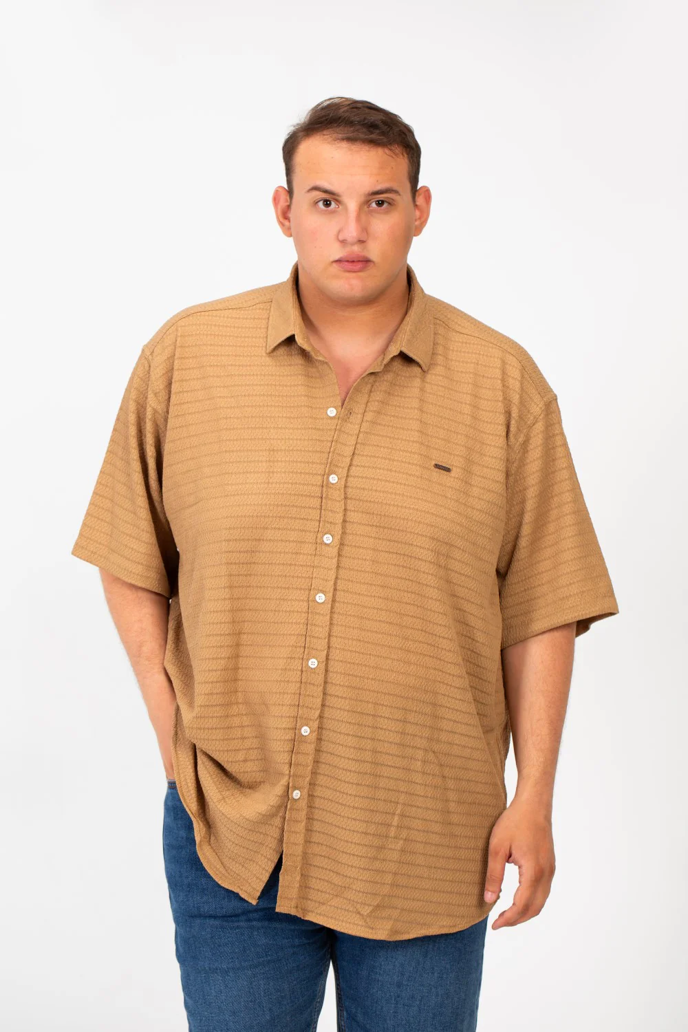 Men's Big Size Half Sleeved Basic Shirt In Comfortable Breathable Fabric - Image 5