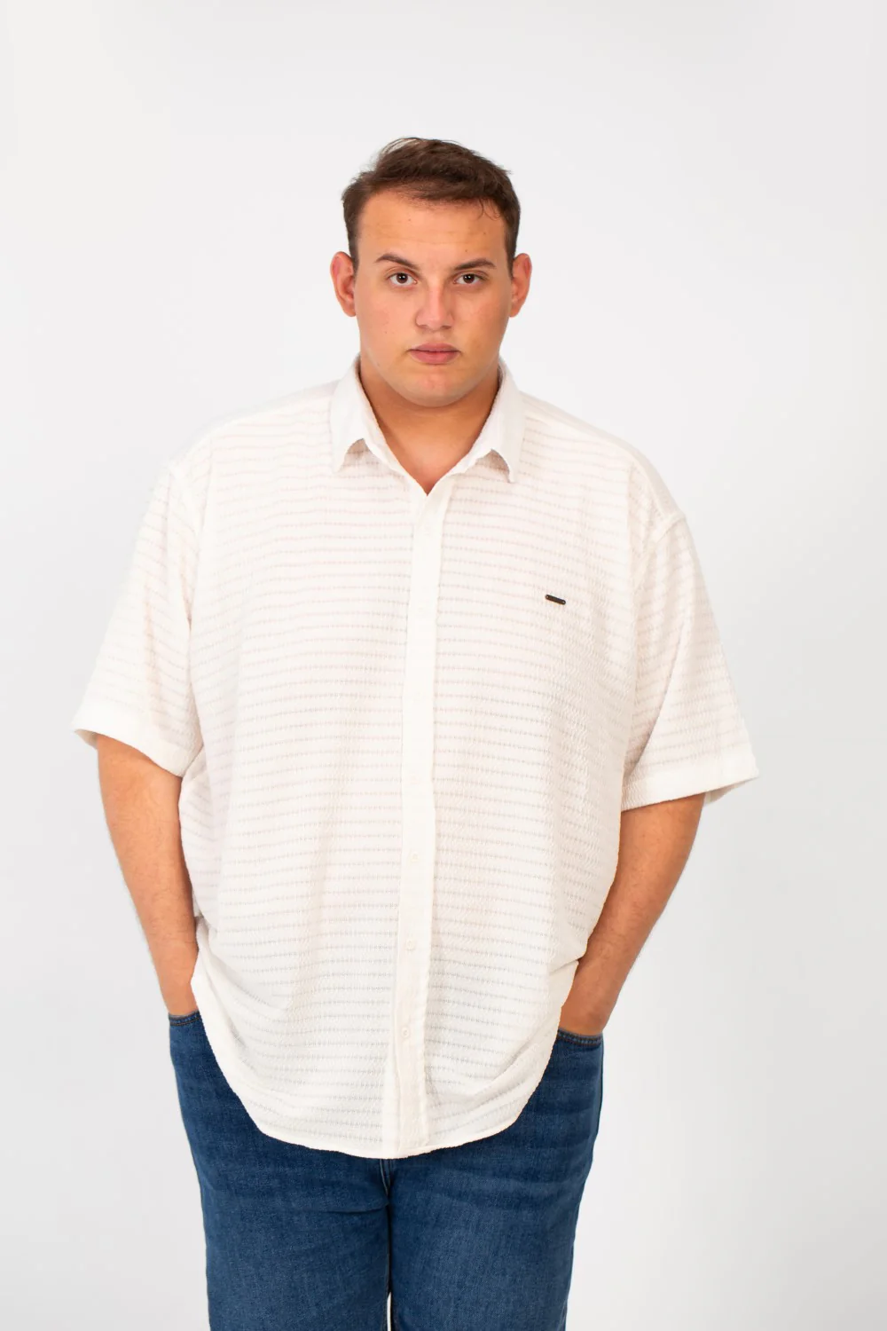 Men's Big Size Half Sleeved Basic Shirt In Comfortable Breathable Fabric - Image 9
