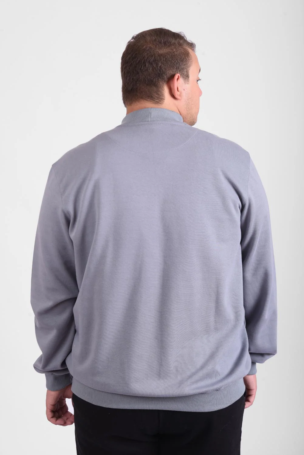 Men's Big Size High Neck Regular Fit Soft Melton Front Printed Padded Sweatshirt - Image 5