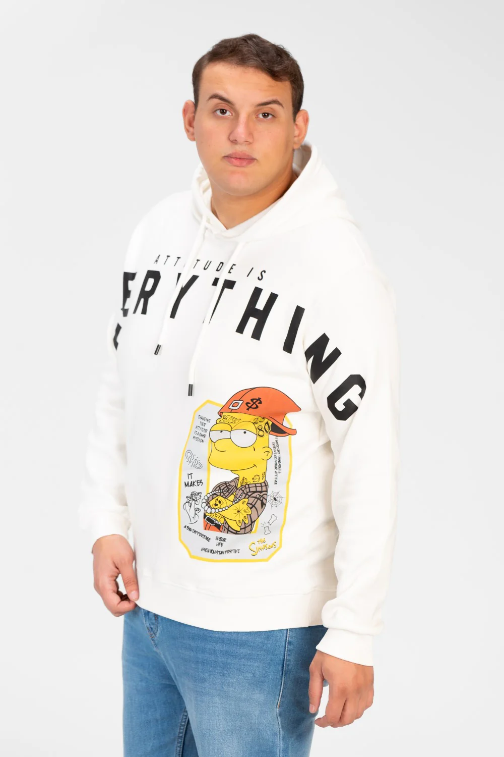 Men's Big Size Hood Sweatshirt With Front Print - Image 11