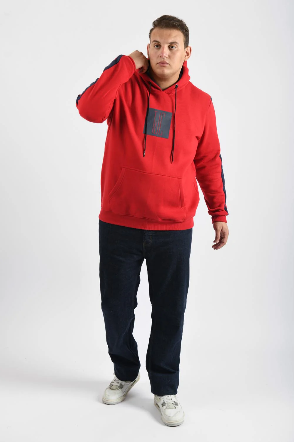 Men's Big Size Hoodie Regular Fit Soft Melton Front Printed Padded Sweatshirt - Image 3