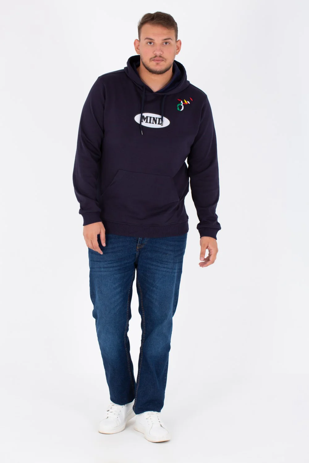 Men's Big Size Hoodie Sweatshirt With A Print On The Front And Back - Image 4