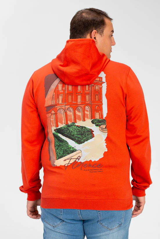 Men's Big Size Hoodie Sweatshirt with Graphic Print and Kangaroo Pocket - Image 6