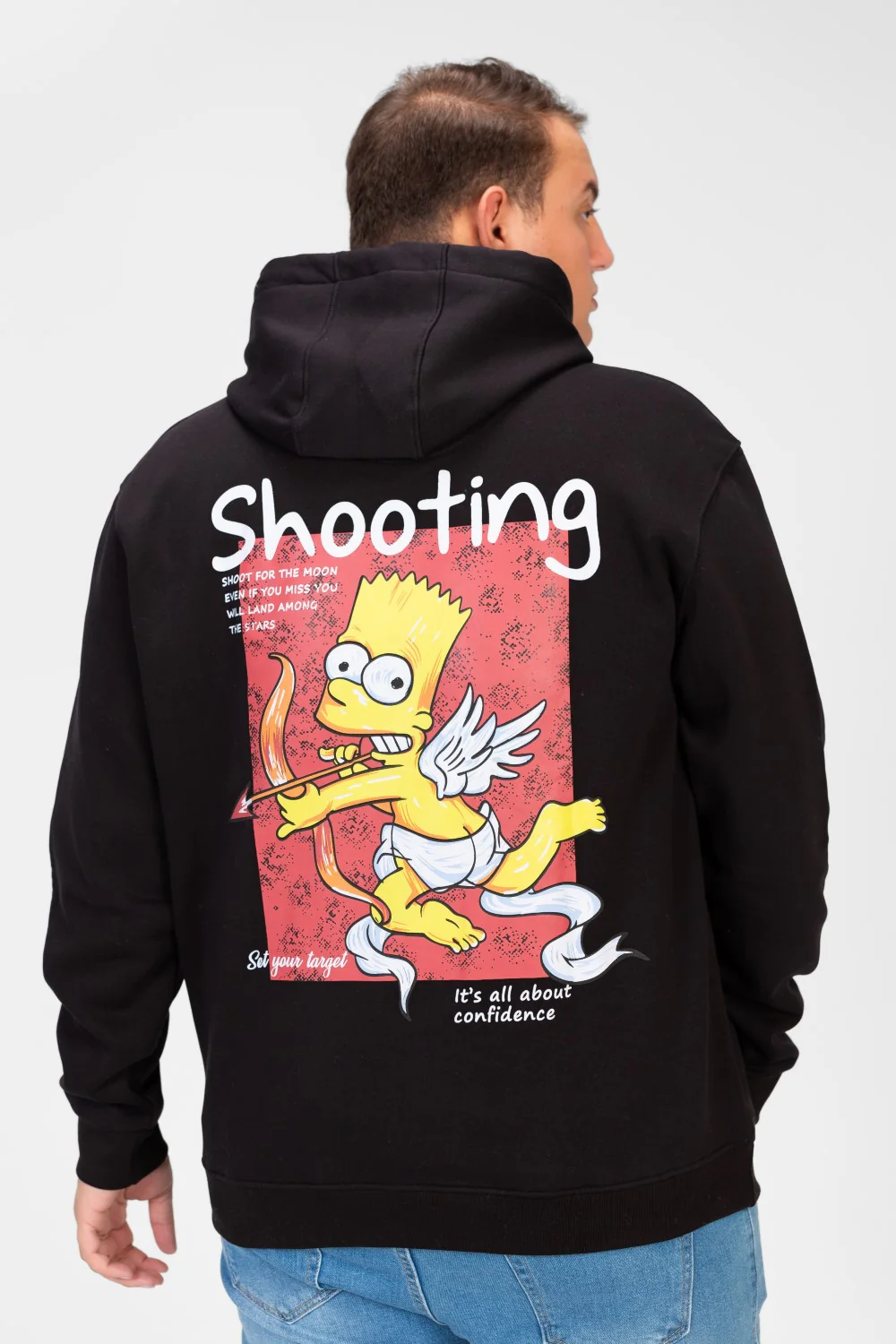 Men's Big size Hoodie With Graphic Print And Front Pocket - Image 2