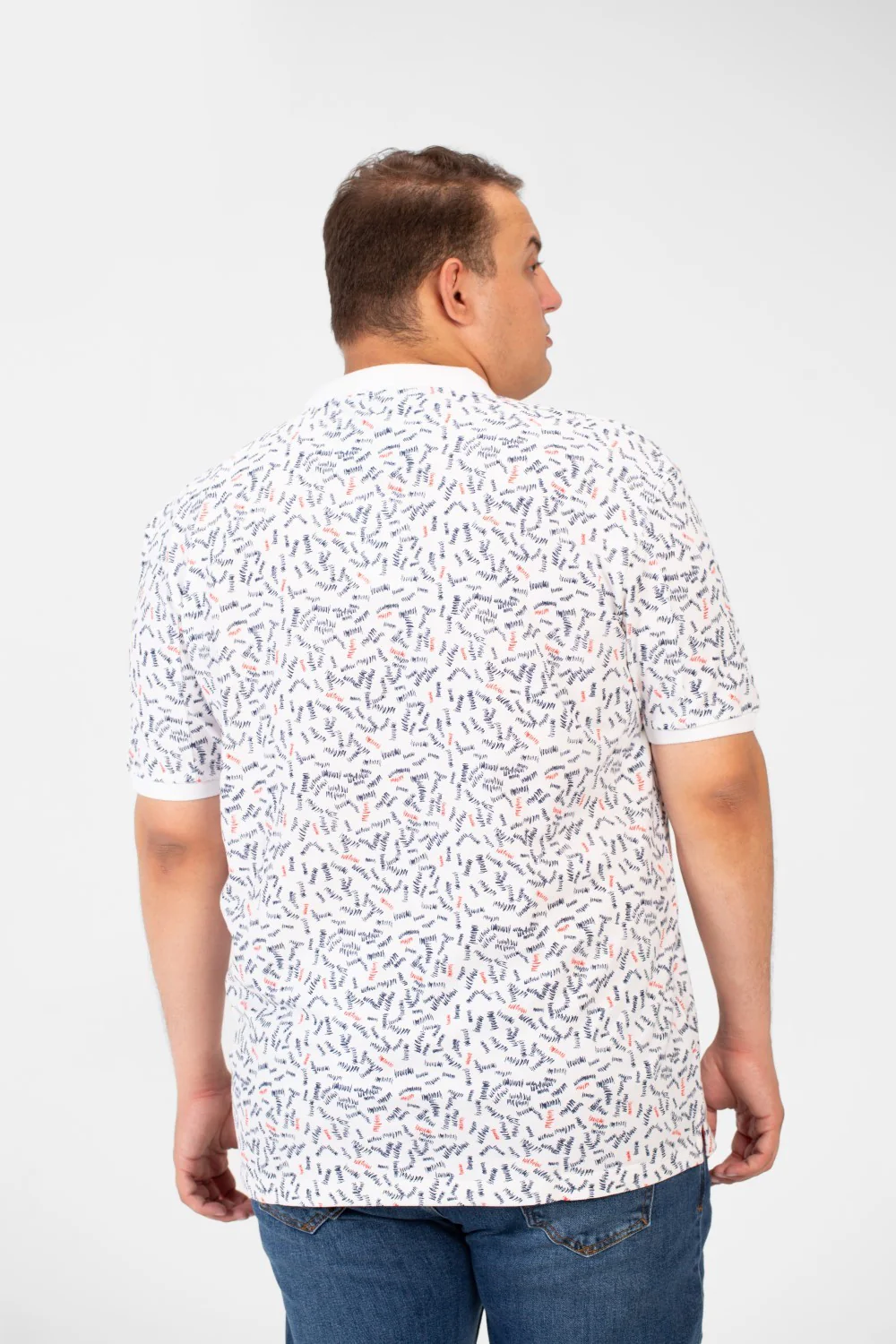 Men's Big Size Jakar Polo T-Shirt With Full Print And Half Sleeves - Image 10