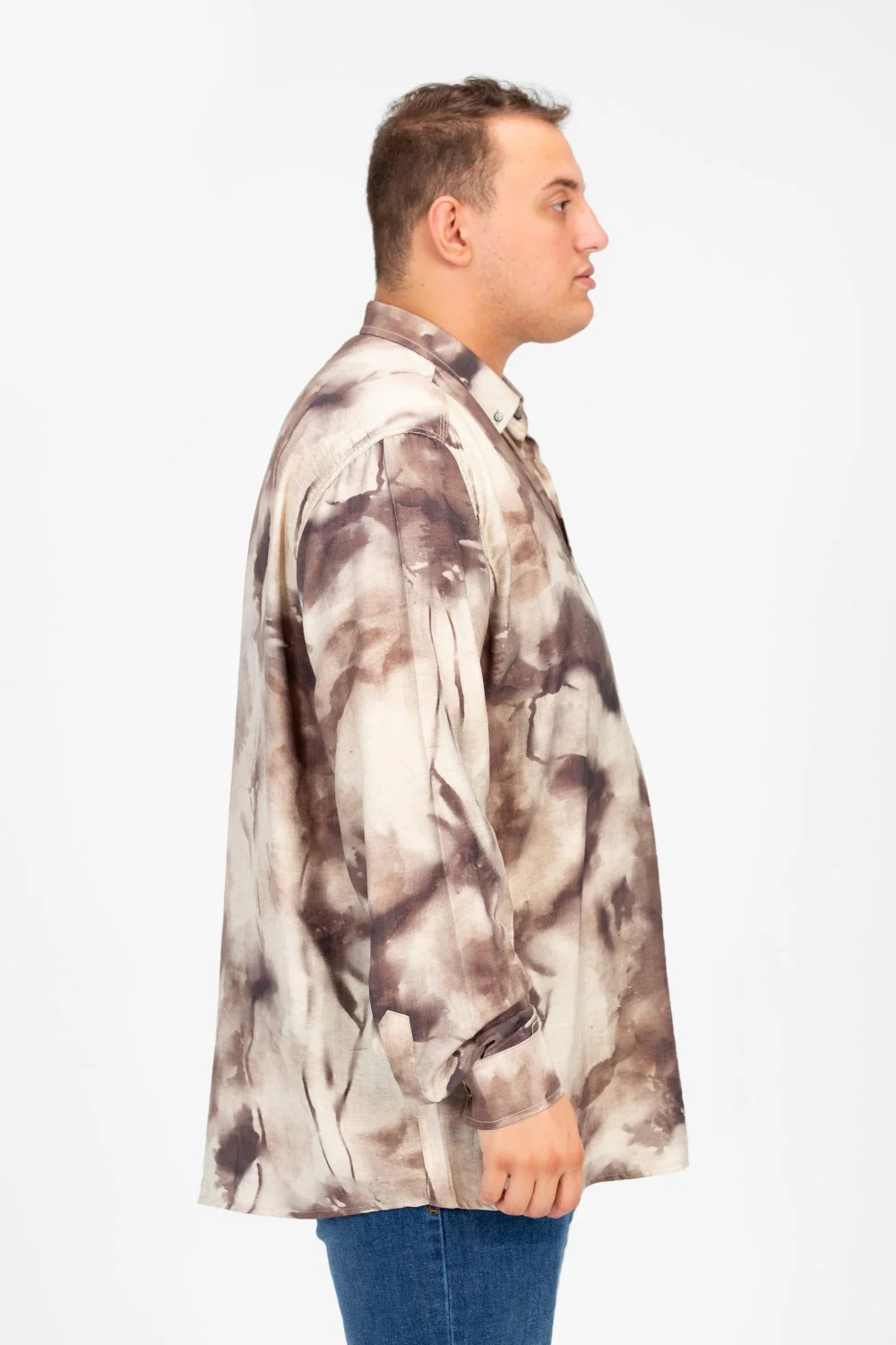 Men's Big Size Jakar Printed Long Sleeve Shirt - Image 3
