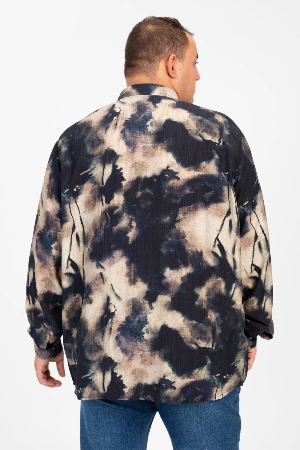 Men's Big Size Jakar Printed Long Sleeve Shirt - Image 6