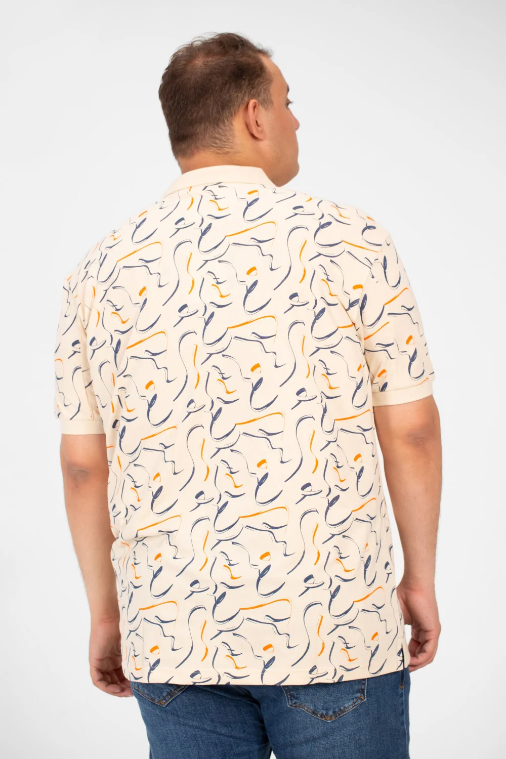 Men's Big Size Jakar Short Sleeves Polo T-Shirt With All Over Print - Image 2