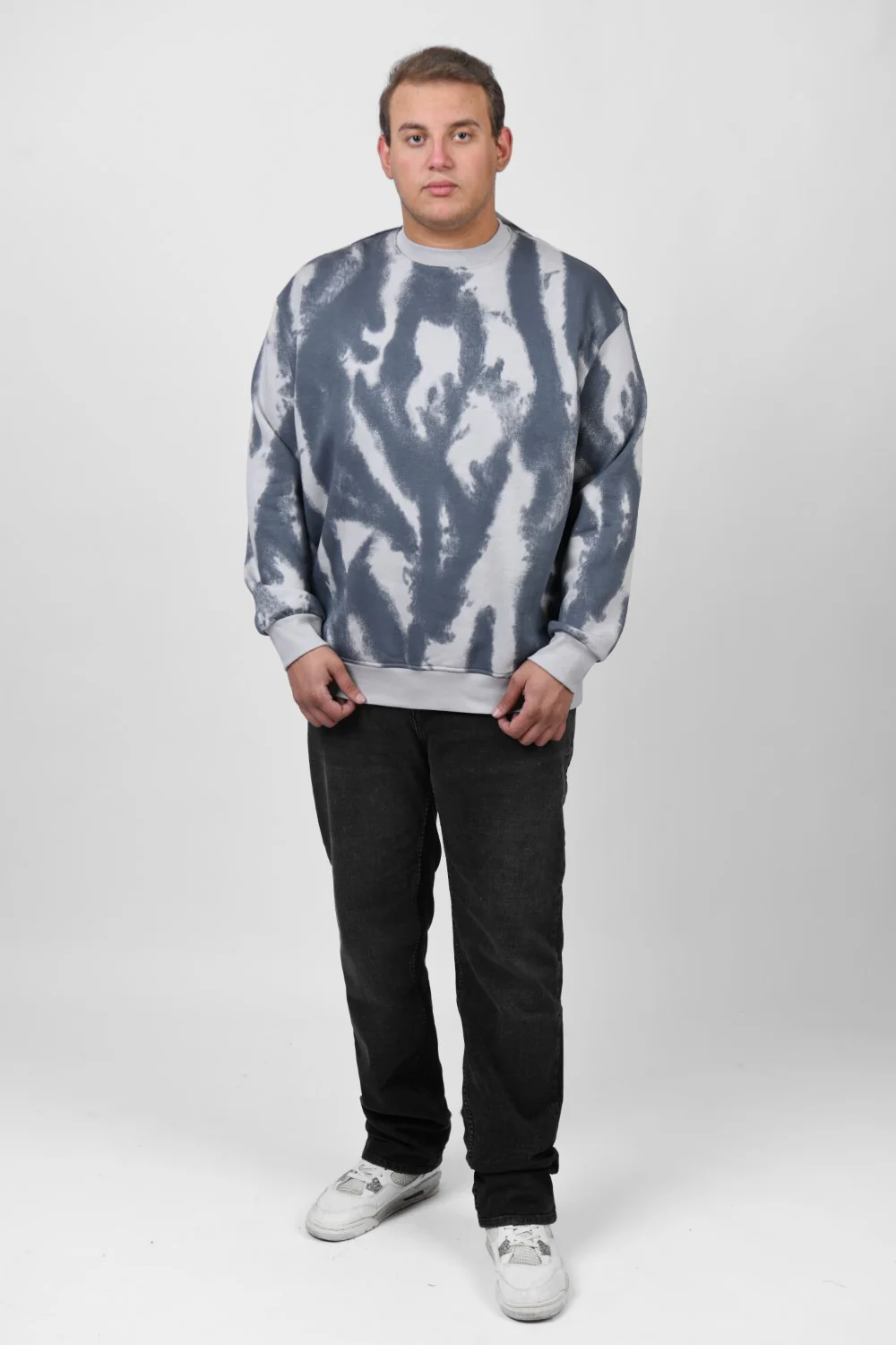 Men's Big Size Long Sleeve Round Neck Printed Sweatshirt - Image 3
