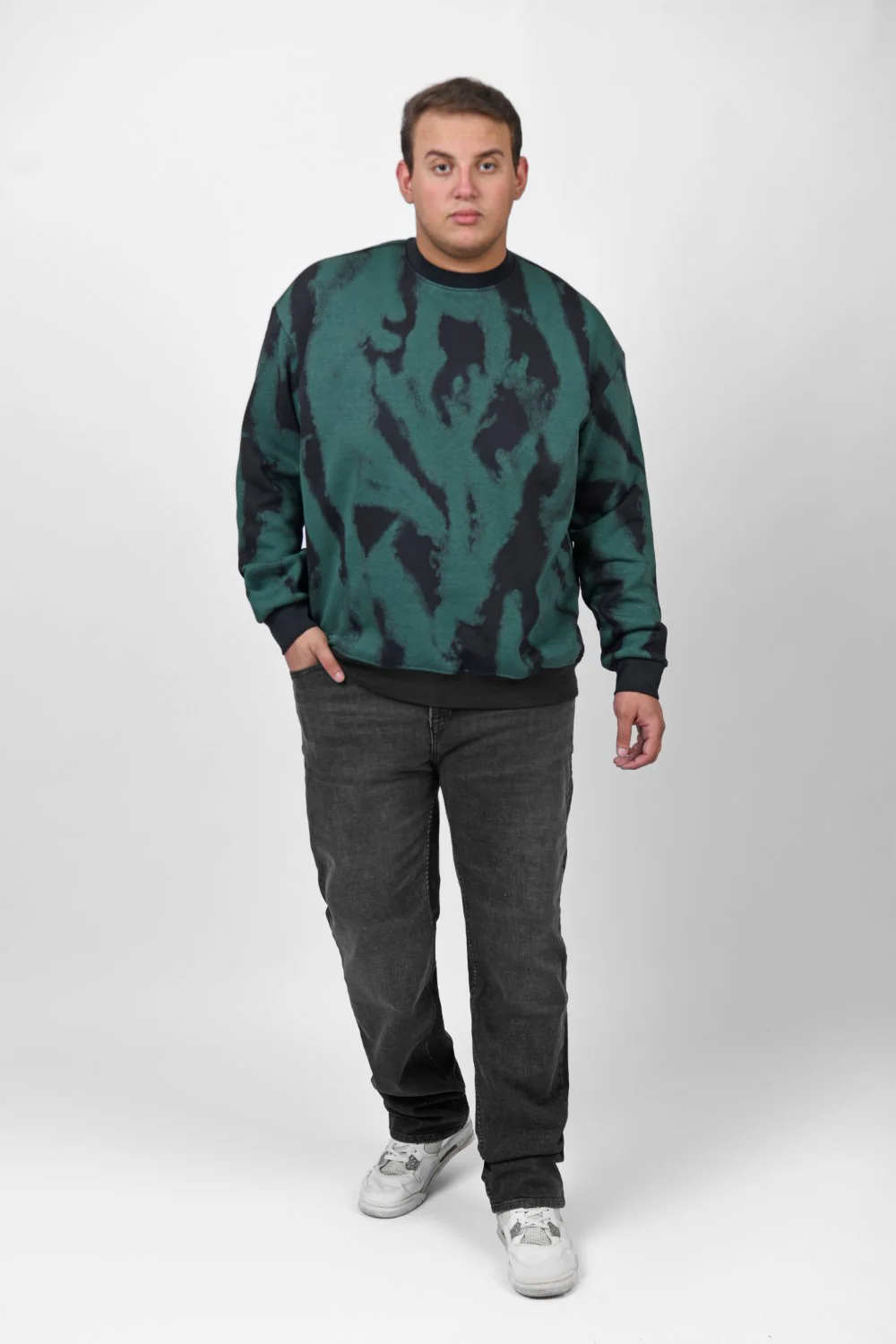 Men's Big Size Long Sleeve Round Neck Printed Sweatshirt - Image 4