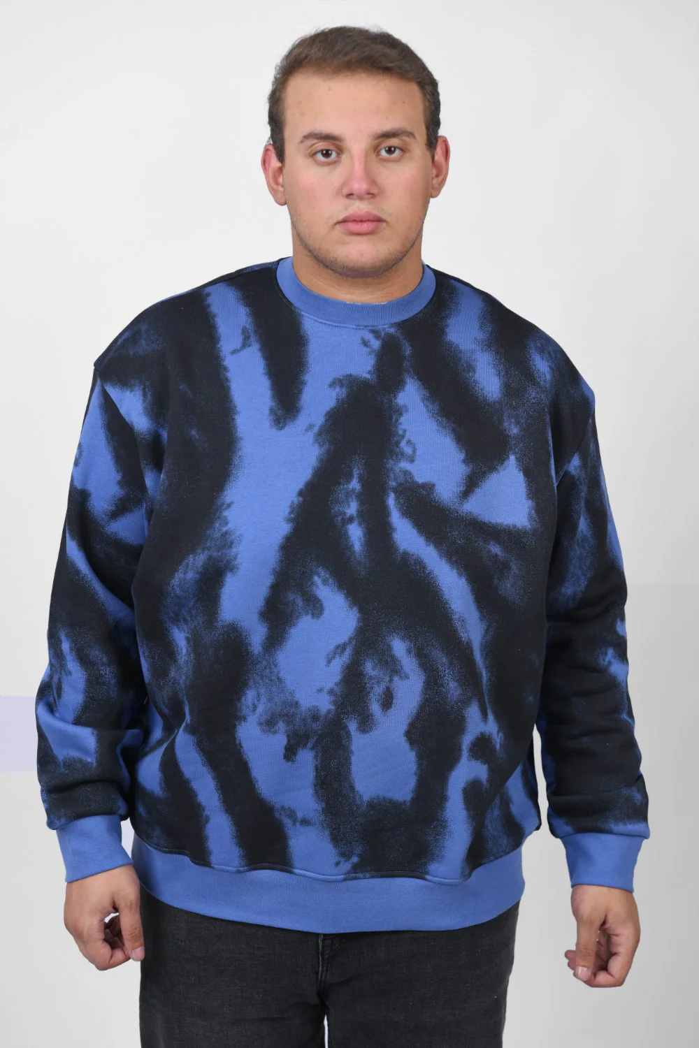 Men's Big Size Long Sleeve Round Neck Printed Sweatshirt - Image 9