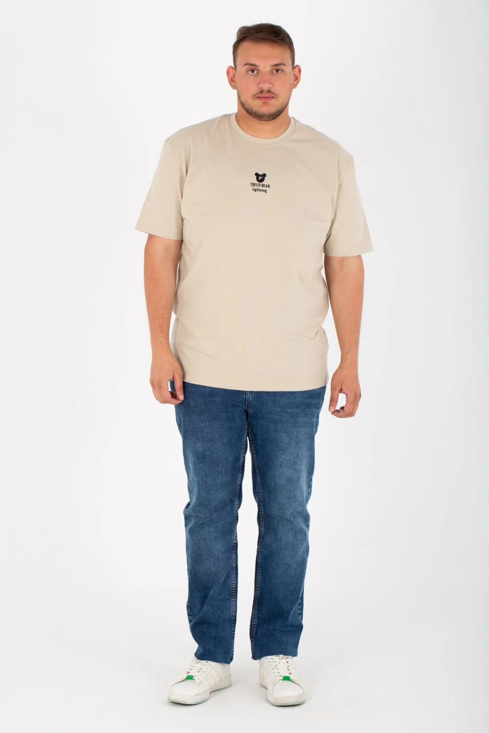 Mens Big Size Lycra T-Shirt With Round Neck And Front & Back Print - Image 3