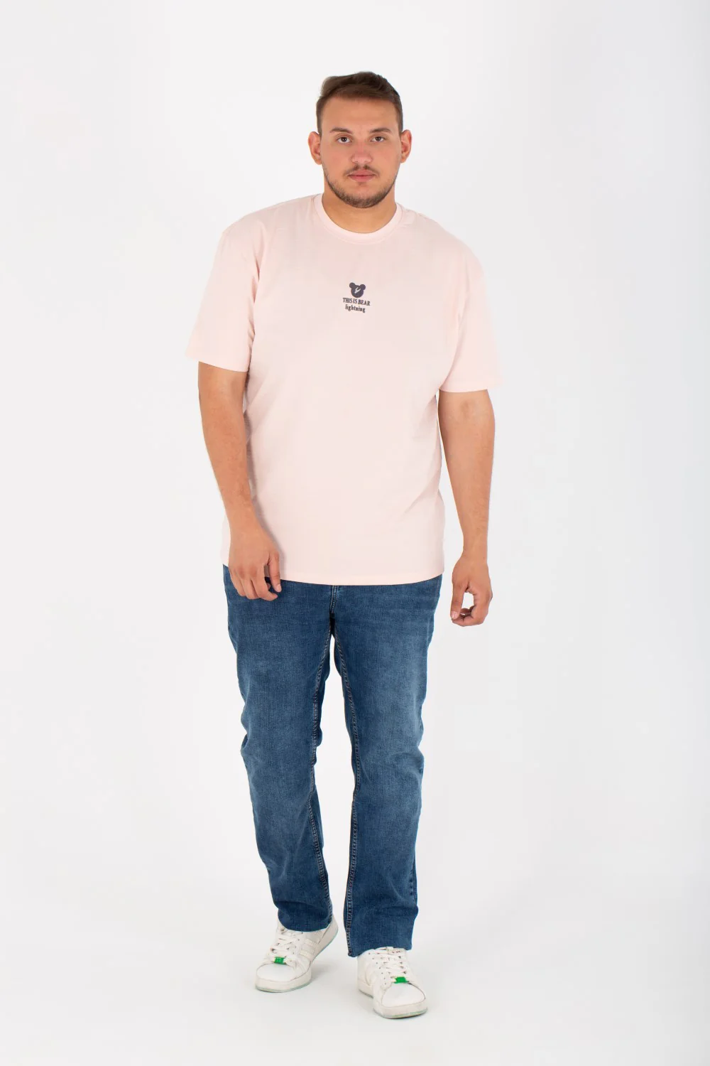 Mens Big Size Lycra T-Shirt With Round Neck And Front & Back Print - Image 7