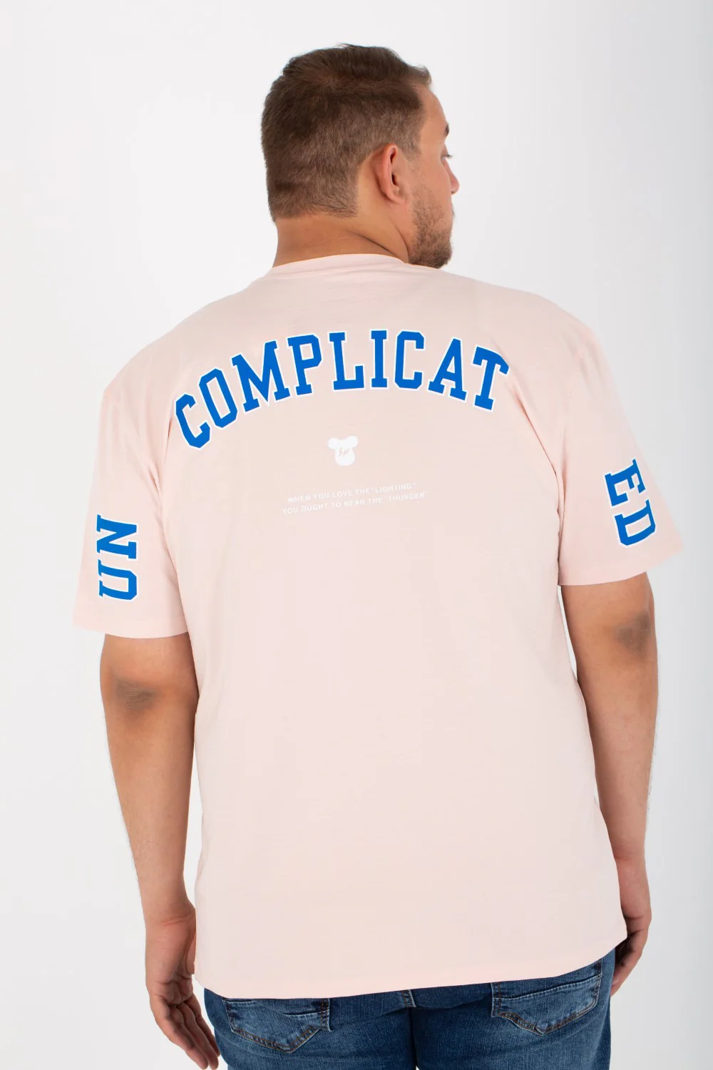 Mens Big Size Lycra T-Shirt With Round Neck And Front & Back Print - Image 8