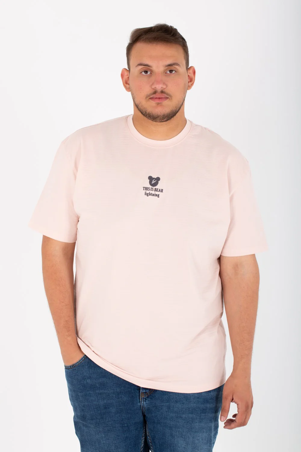 Mens Big Size Lycra T-Shirt With Round Neck And Front & Back Print - Image 9