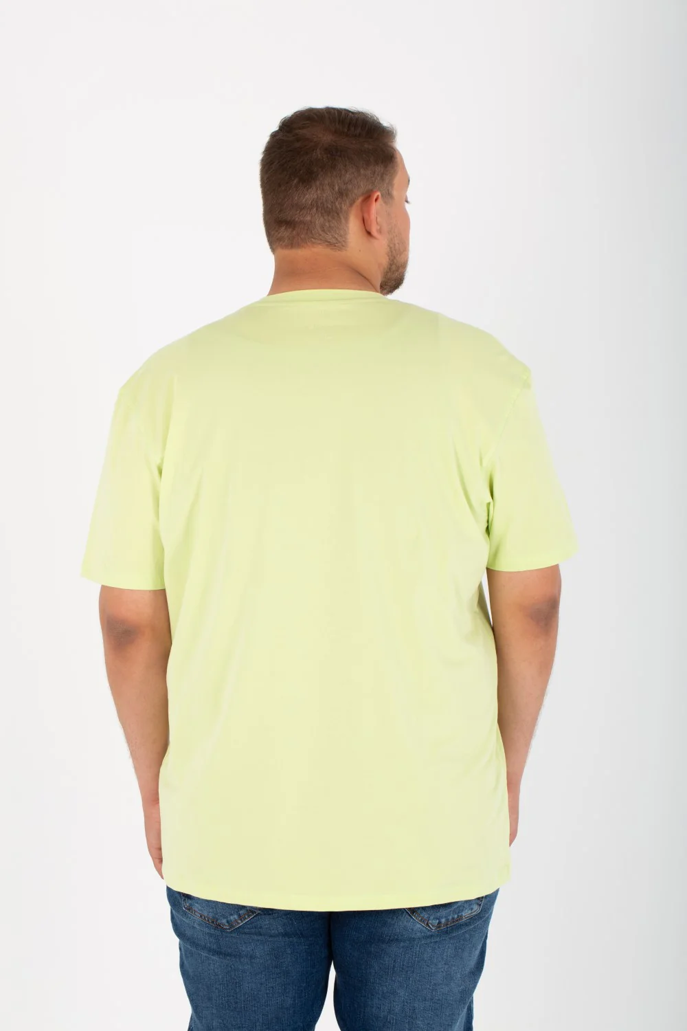 Mens Big Size Lycra T-Shirt With Round Neck And Front Print - Image 5