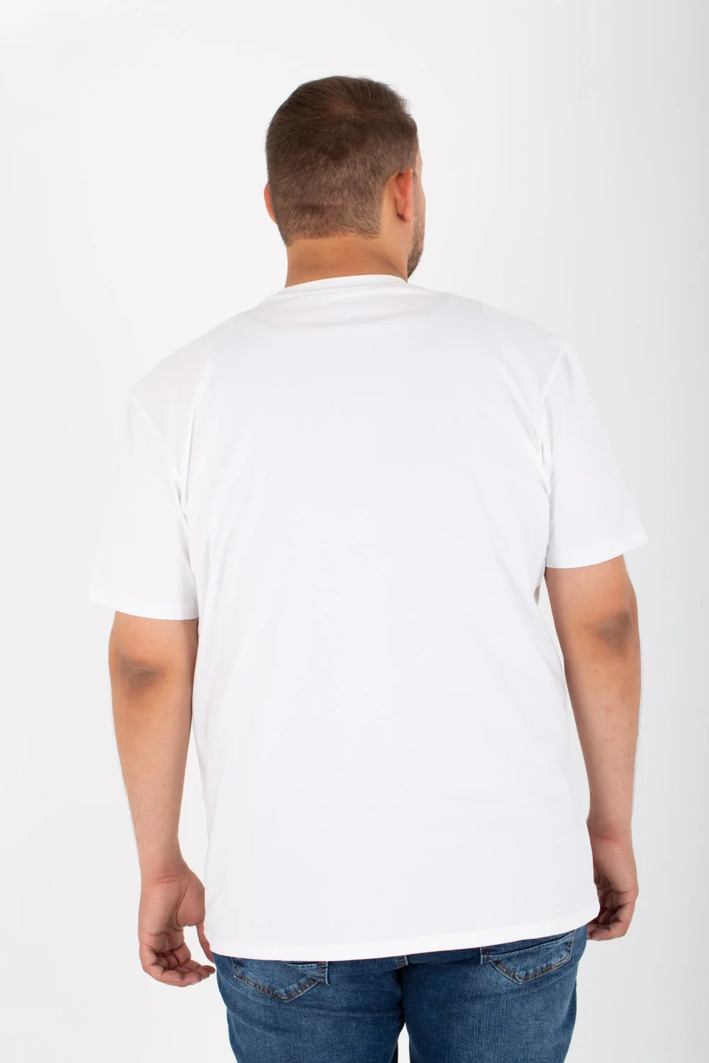Mens Big Size Lycra T-Shirt With Round Neck And Front Print - Image 8