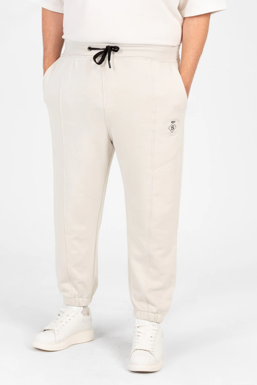 Men's Big Size Melton Basic Sweatpants With Side Pockets - Image 9
