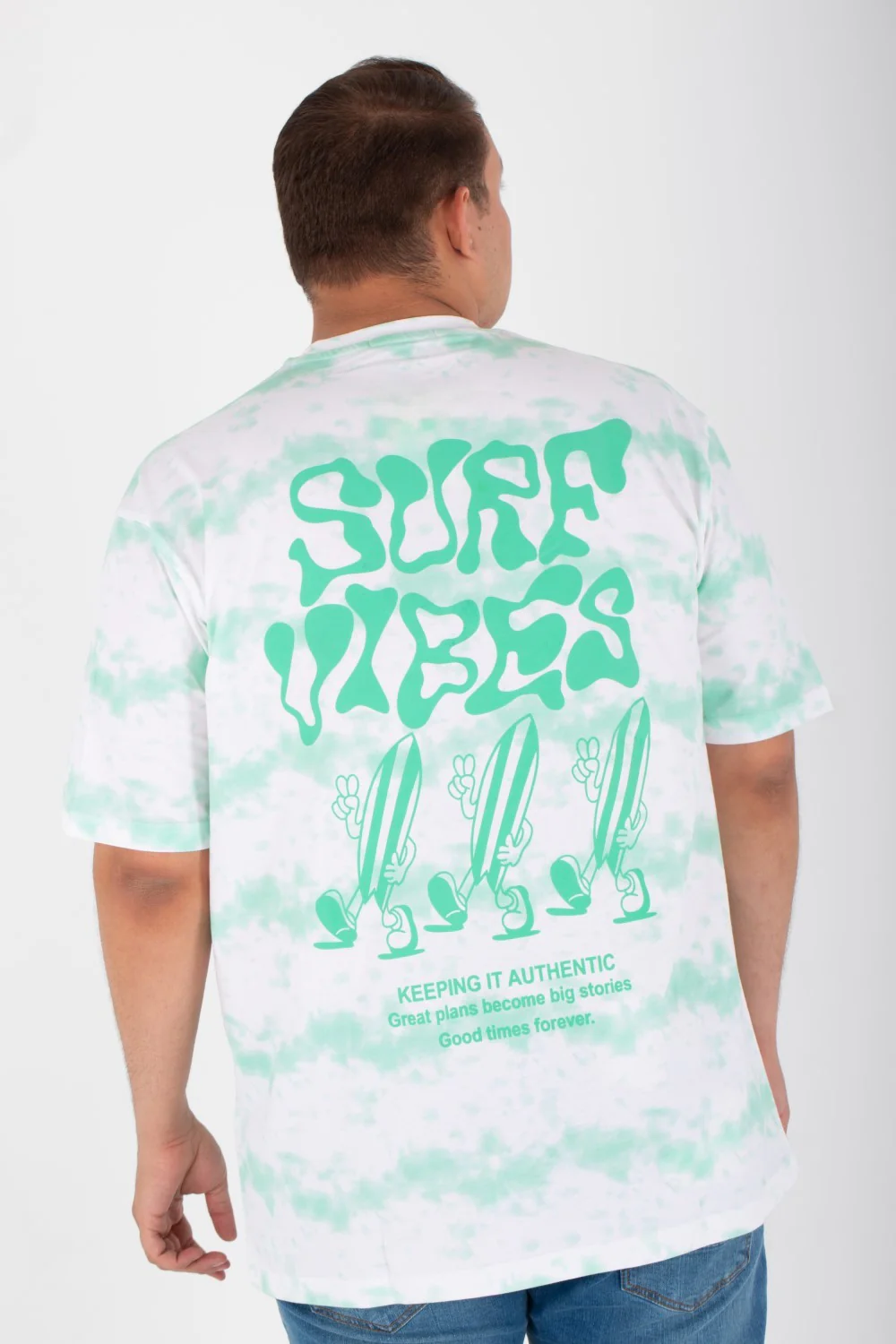 Men's Big Size Oversize T-shirt With Round Neck And Full Print - Image 2