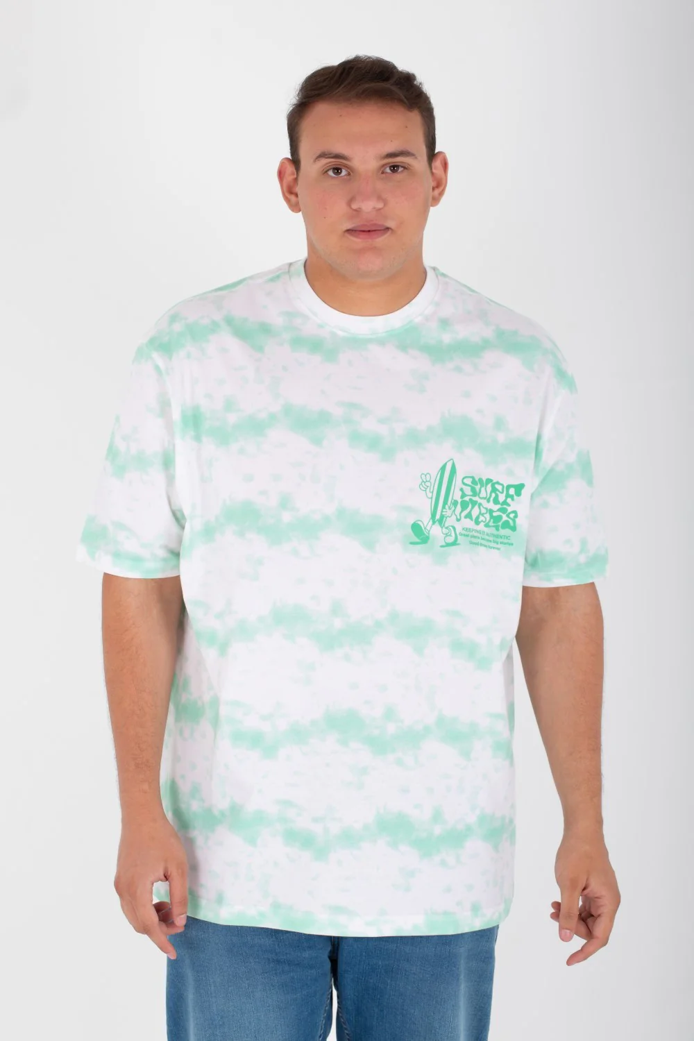 Men's Big Size Oversize T-shirt With Round Neck And Full Print - Image 3