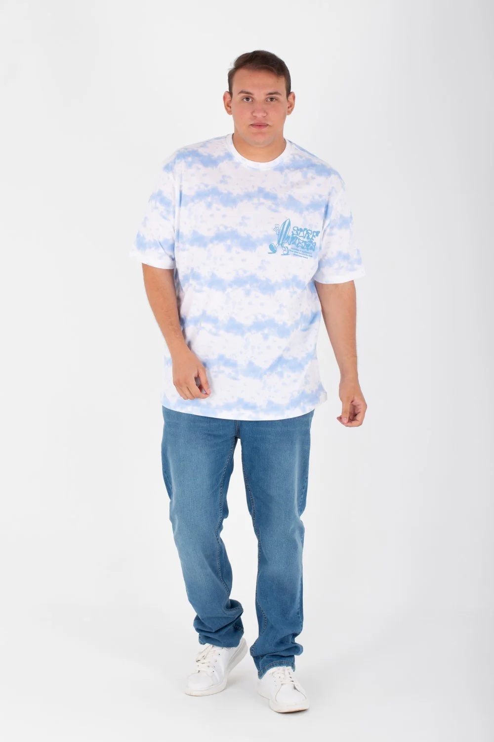 Men's Big Size Oversize T-shirt With Round Neck And Full Print - Image 4