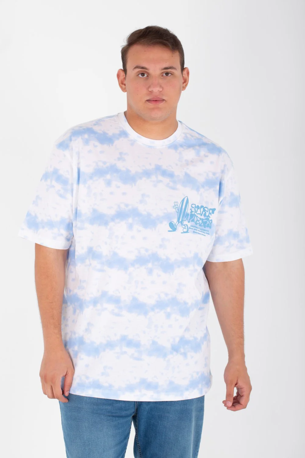 Men's Big Size Oversize T-shirt With Round Neck And Full Print - Image 6