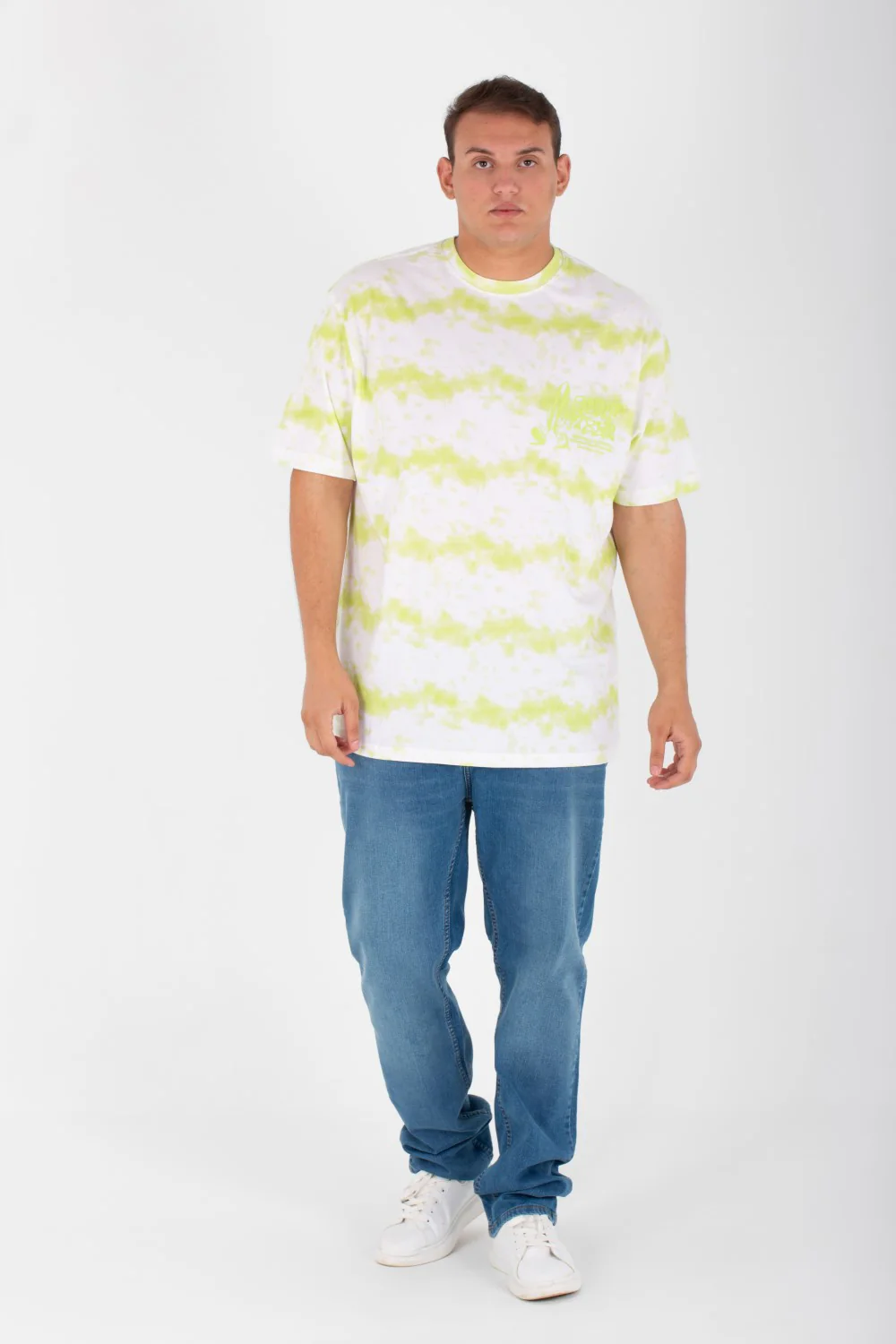 Men's Big Size Oversize T-shirt With Round Neck And Full Print - Image 7
