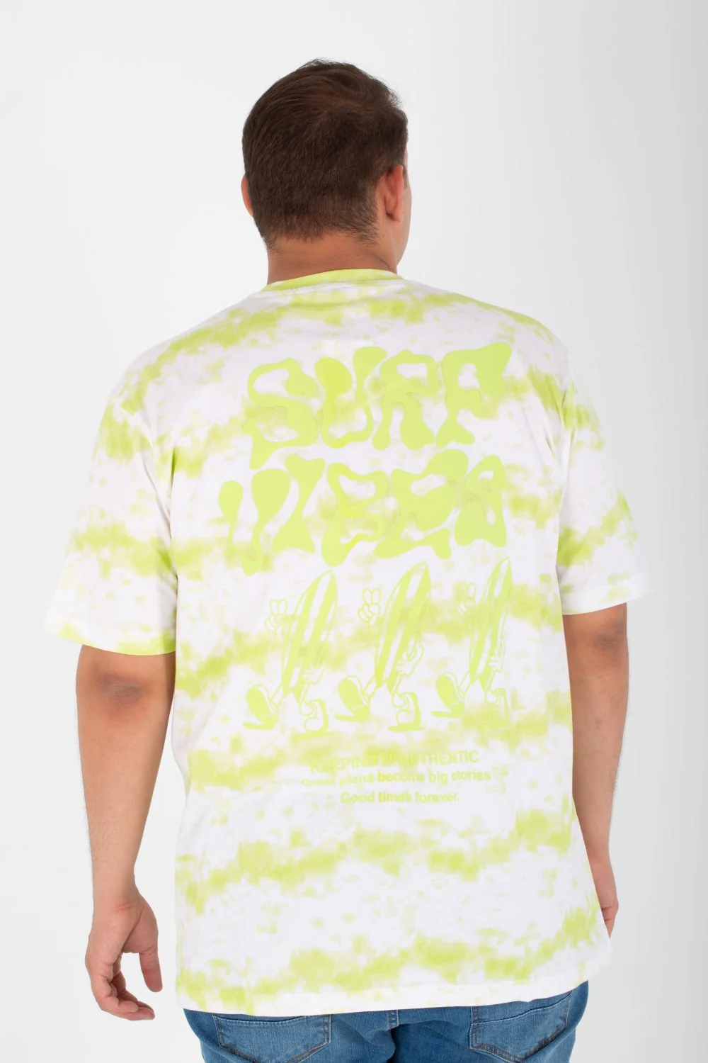 Men's Big Size Oversize T-shirt With Round Neck And Full Print - Image 8
