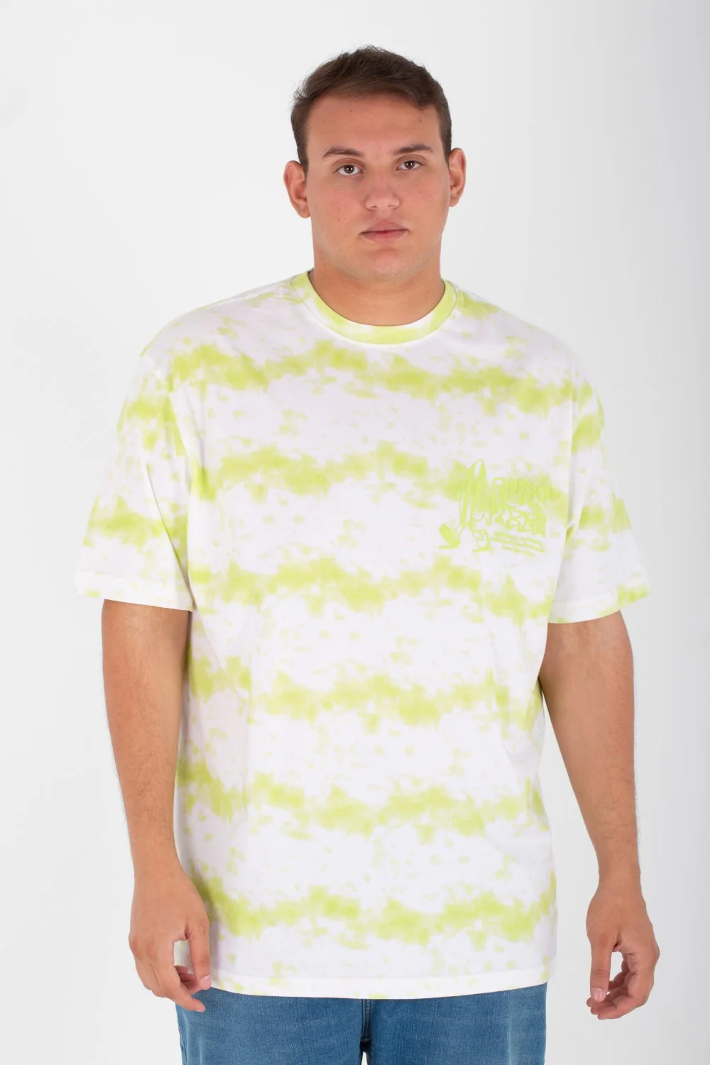 Men's Big Size Oversize T-shirt With Round Neck And Full Print - Image 9