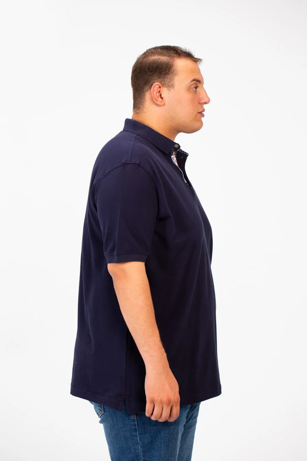 Men's Big Size Polo T-Shirt With Front Half Buttons And Short Sleeves - Image 3