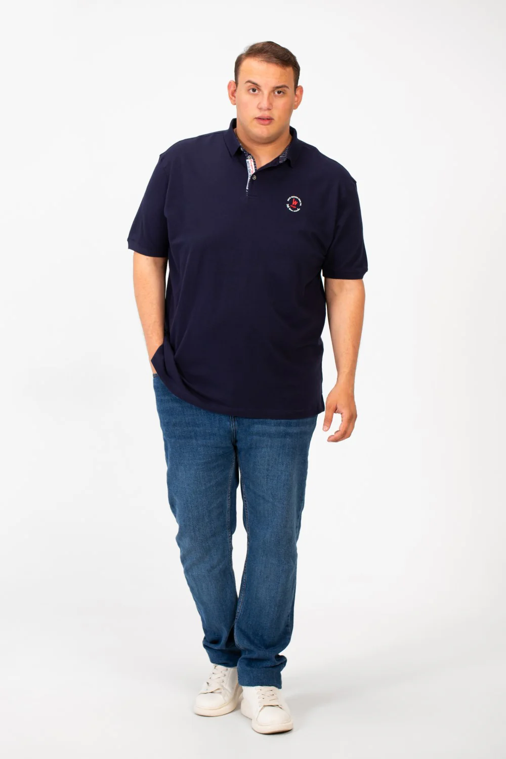 Men's Big Size Polo T-Shirt With Front Half Buttons And Short Sleeves - Image 4